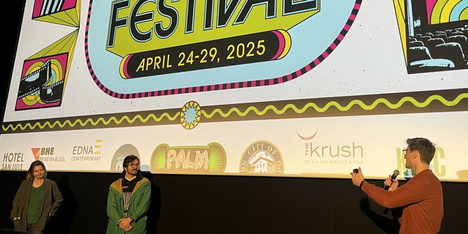 Christopher Zdenek moderating at the SLO Film Festival